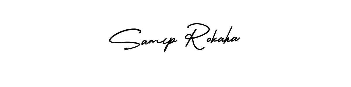 Similarly AmerikaSignatureDemo-Regular is the best handwritten signature design. Signature creator online .You can use it as an online autograph creator for name Samip Rokaha. Samip Rokaha signature style 3 images and pictures png
