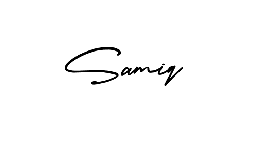 Design your own signature with our free online signature maker. With this signature software, you can create a handwritten (AmerikaSignatureDemo-Regular) signature for name Samiq. Samiq signature style 3 images and pictures png