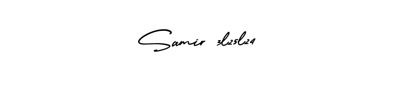 You should practise on your own different ways (AmerikaSignatureDemo-Regular) to write your name (Samir 3l25l24) in signature. don't let someone else do it for you. Samir 3l25l24 signature style 3 images and pictures png