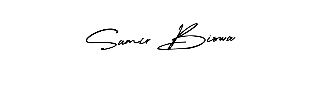 How to Draw Samir Biswa signature style? AmerikaSignatureDemo-Regular is a latest design signature styles for name Samir Biswa. Samir Biswa signature style 3 images and pictures png