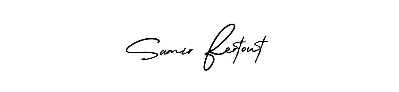 How to make Samir Fertout signature? AmerikaSignatureDemo-Regular is a professional autograph style. Create handwritten signature for Samir Fertout name. Samir Fertout signature style 3 images and pictures png