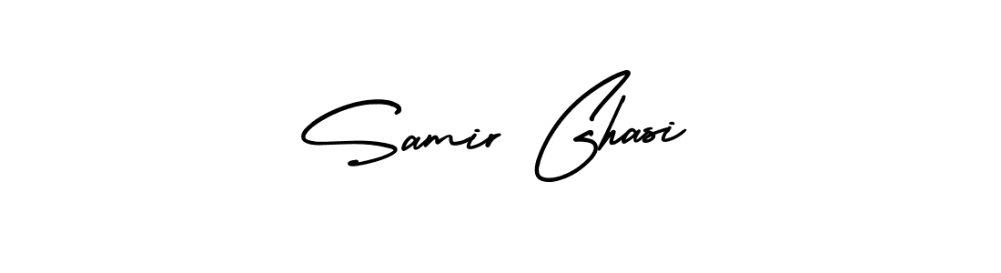 You should practise on your own different ways (AmerikaSignatureDemo-Regular) to write your name (Samir Ghasi) in signature. don't let someone else do it for you. Samir Ghasi signature style 3 images and pictures png