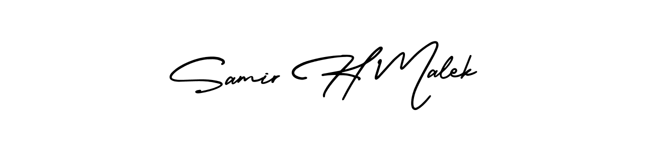 Create a beautiful signature design for name Samir H Malek. With this signature (AmerikaSignatureDemo-Regular) fonts, you can make a handwritten signature for free. Samir H Malek signature style 3 images and pictures png