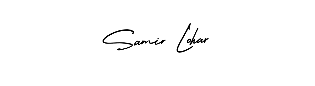 The best way (AmerikaSignatureDemo-Regular) to make a short signature is to pick only two or three words in your name. The name Samir Lohar include a total of six letters. For converting this name. Samir Lohar signature style 3 images and pictures png