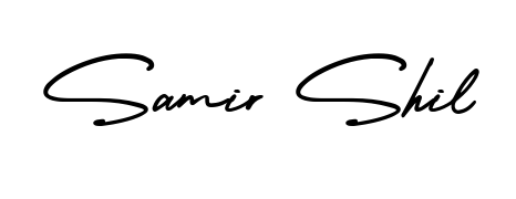 Make your name Samir Shil memorable on every contract using AmerikaSignatureDemo-Regular autograph style. Instant transparent background export available. Samir Shil signature style 3 images and pictures png