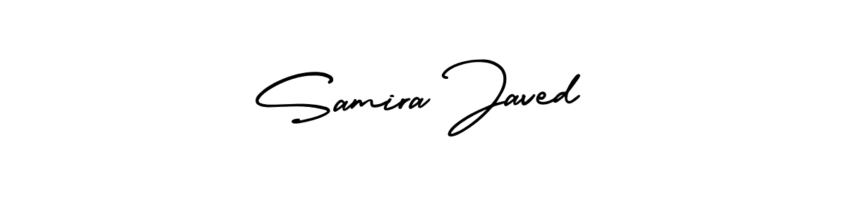 How to make Samira Javed name signature. Use AmerikaSignatureDemo-Regular style for creating short signs online. This is the latest handwritten sign. Samira Javed signature style 3 images and pictures png