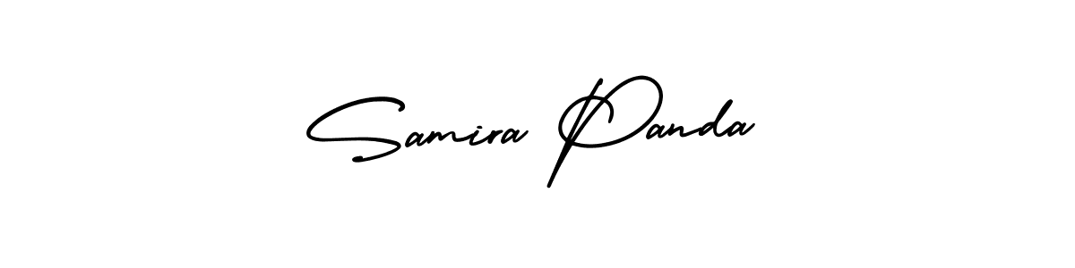 How to make Samira Panda name signature. Use AmerikaSignatureDemo-Regular style for creating short signs online. This is the latest handwritten sign. Samira Panda signature style 3 images and pictures png