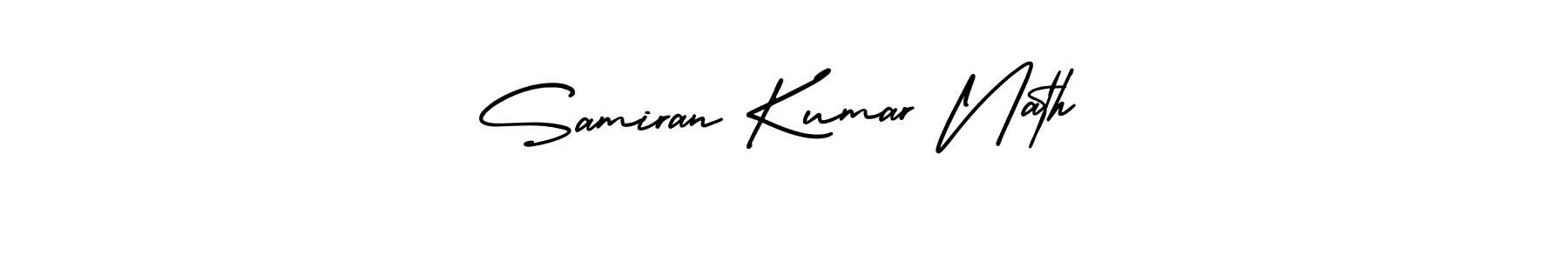 This is the best signature style for the Samiran Kumar Nath name. Also you like these signature font (AmerikaSignatureDemo-Regular). Mix name signature. Samiran Kumar Nath signature style 3 images and pictures png