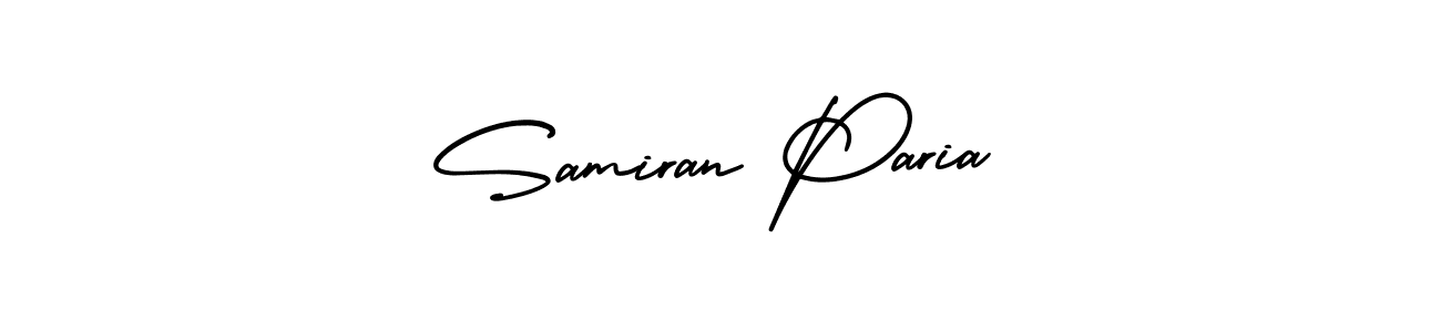 Similarly AmerikaSignatureDemo-Regular is the best handwritten signature design. Signature creator online .You can use it as an online autograph creator for name Samiran Paria. Samiran Paria signature style 3 images and pictures png