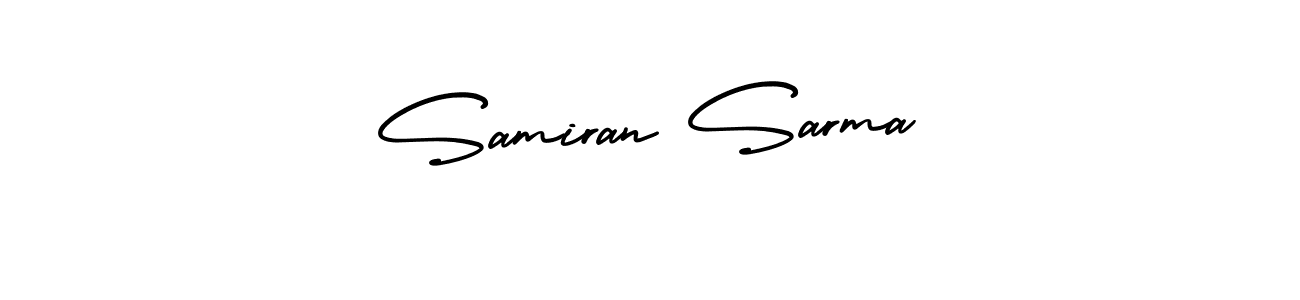 This is the best signature style for the Samiran Sarma name. Also you like these signature font (AmerikaSignatureDemo-Regular). Mix name signature. Samiran Sarma signature style 3 images and pictures png