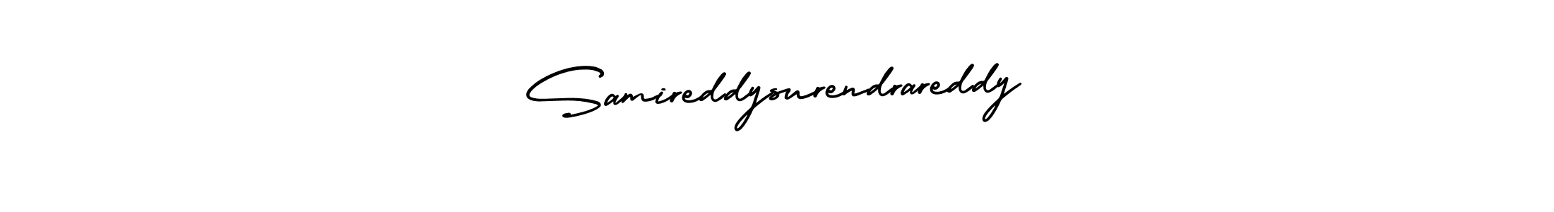 The best way (AmerikaSignatureDemo-Regular) to make a short signature is to pick only two or three words in your name. The name Samireddysurendrareddy include a total of six letters. For converting this name. Samireddysurendrareddy signature style 3 images and pictures png
