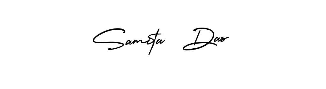 The best way (AmerikaSignatureDemo-Regular) to make a short signature is to pick only two or three words in your name. The name Samita  Das include a total of six letters. For converting this name. Samita  Das signature style 3 images and pictures png