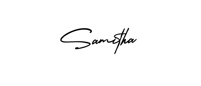 Use a signature maker to create a handwritten signature online. With this signature software, you can design (AmerikaSignatureDemo-Regular) your own signature for name Samitha. Samitha signature style 3 images and pictures png
