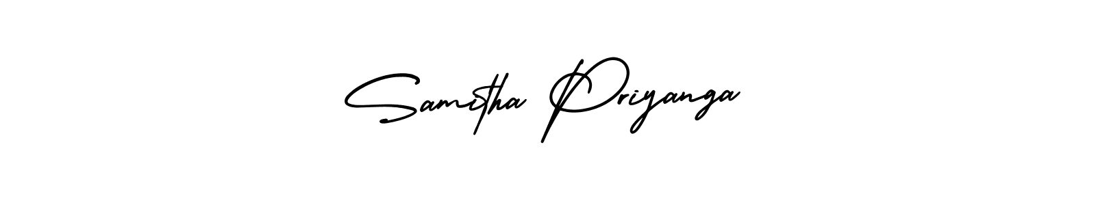 AmerikaSignatureDemo-Regular is a professional signature style that is perfect for those who want to add a touch of class to their signature. It is also a great choice for those who want to make their signature more unique. Get Samitha Priyanga name to fancy signature for free. Samitha Priyanga signature style 3 images and pictures png