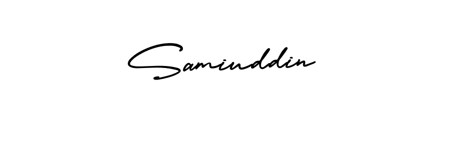 AmerikaSignatureDemo-Regular is a professional signature style that is perfect for those who want to add a touch of class to their signature. It is also a great choice for those who want to make their signature more unique. Get Samiuddin name to fancy signature for free. Samiuddin signature style 3 images and pictures png