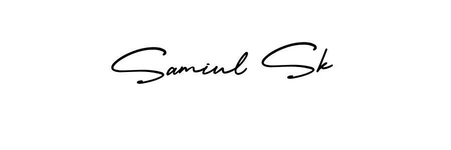 Create a beautiful signature design for name Samiul Sk. With this signature (AmerikaSignatureDemo-Regular) fonts, you can make a handwritten signature for free. Samiul Sk signature style 3 images and pictures png