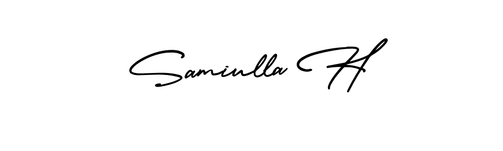 Create a beautiful signature design for name Samiulla H. With this signature (AmerikaSignatureDemo-Regular) fonts, you can make a handwritten signature for free. Samiulla H signature style 3 images and pictures png