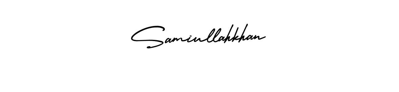 Create a beautiful signature design for name Samiullahkhan. With this signature (AmerikaSignatureDemo-Regular) fonts, you can make a handwritten signature for free. Samiullahkhan signature style 3 images and pictures png