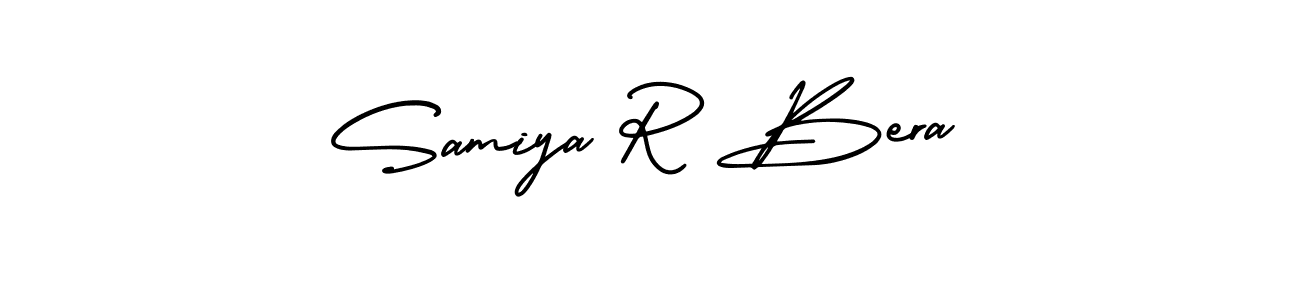 if you are searching for the best signature style for your name Samiya R Bera. so please give up your signature search. here we have designed multiple signature styles  using AmerikaSignatureDemo-Regular. Samiya R Bera signature style 3 images and pictures png