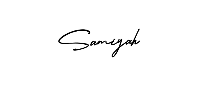 How to make Samiyah signature? AmerikaSignatureDemo-Regular is a professional autograph style. Create handwritten signature for Samiyah name. Samiyah signature style 3 images and pictures png