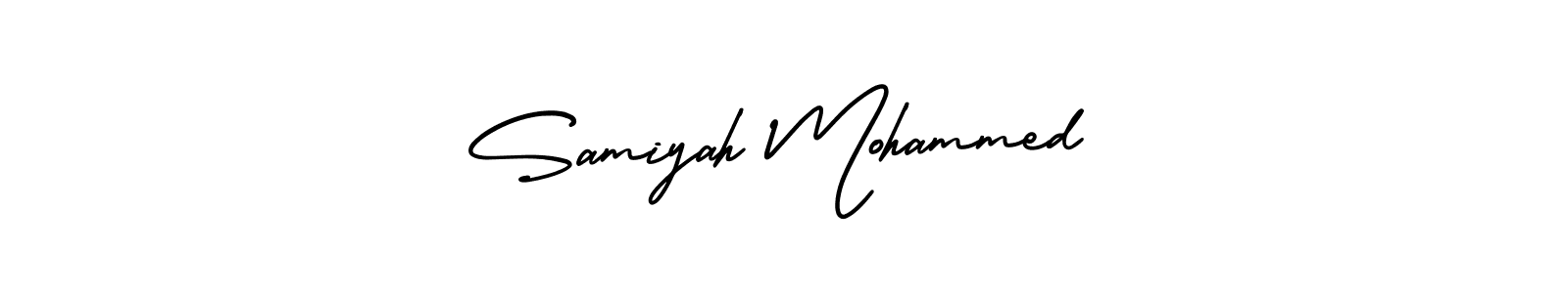 Design your own signature with our free online signature maker. With this signature software, you can create a handwritten (AmerikaSignatureDemo-Regular) signature for name Samiyah Mohammed. Samiyah Mohammed signature style 3 images and pictures png