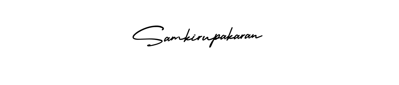 You should practise on your own different ways (AmerikaSignatureDemo-Regular) to write your name (Samkirupakaran) in signature. don't let someone else do it for you. Samkirupakaran signature style 3 images and pictures png