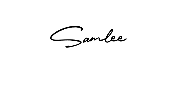 if you are searching for the best signature style for your name Samlee. so please give up your signature search. here we have designed multiple signature styles  using AmerikaSignatureDemo-Regular. Samlee signature style 3 images and pictures png