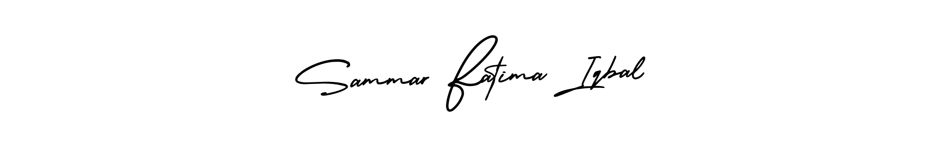 Create a beautiful signature design for name Sammar Fatima Iqbal. With this signature (AmerikaSignatureDemo-Regular) fonts, you can make a handwritten signature for free. Sammar Fatima Iqbal signature style 3 images and pictures png