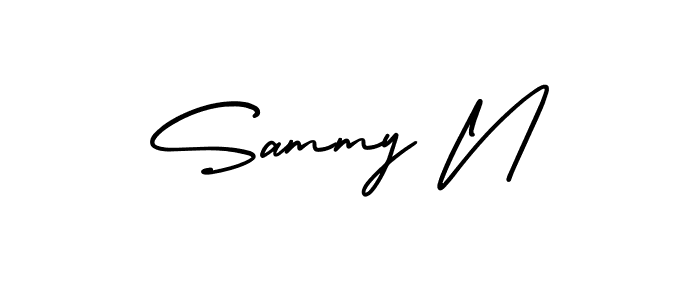 The best way (AmerikaSignatureDemo-Regular) to make a short signature is to pick only two or three words in your name. The name Sammy N include a total of six letters. For converting this name. Sammy N signature style 3 images and pictures png