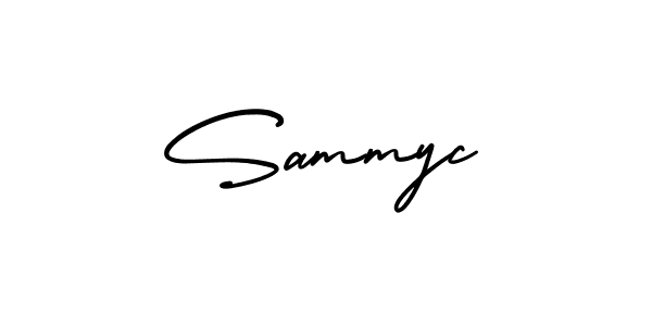 You should practise on your own different ways (AmerikaSignatureDemo-Regular) to write your name (Sammyc) in signature. don't let someone else do it for you. Sammyc signature style 3 images and pictures png
