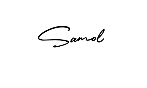 Use a signature maker to create a handwritten signature online. With this signature software, you can design (AmerikaSignatureDemo-Regular) your own signature for name Samol. Samol signature style 3 images and pictures png