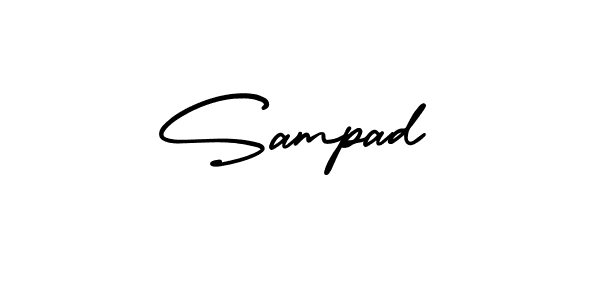 if you are searching for the best signature style for your name Sampad. so please give up your signature search. here we have designed multiple signature styles  using AmerikaSignatureDemo-Regular. Sampad signature style 3 images and pictures png