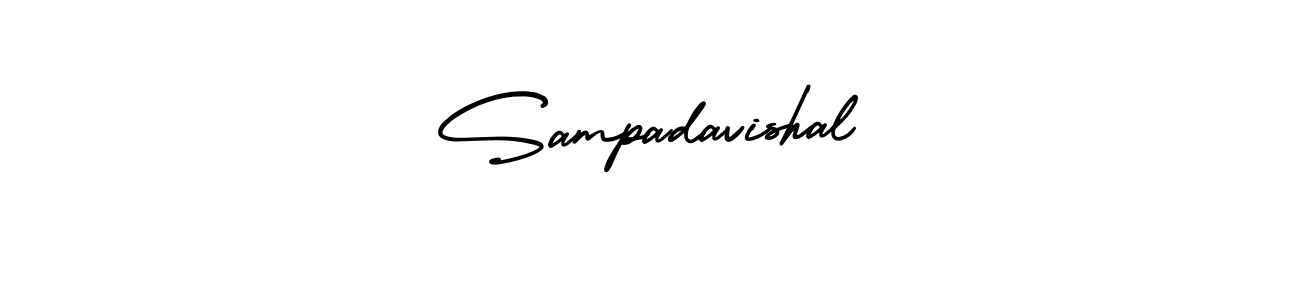 The best way (AmerikaSignatureDemo-Regular) to make a short signature is to pick only two or three words in your name. The name Sampadavishal include a total of six letters. For converting this name. Sampadavishal signature style 3 images and pictures png