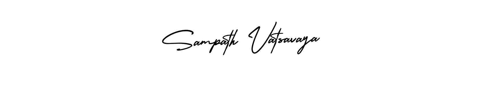 This is the best signature style for the Sampath Vatsavaya name. Also you like these signature font (AmerikaSignatureDemo-Regular). Mix name signature. Sampath Vatsavaya signature style 3 images and pictures png