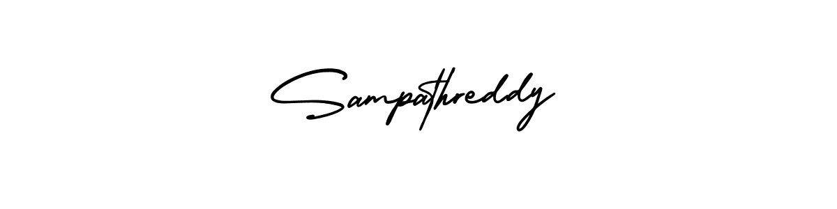 How to make Sampathreddy name signature. Use AmerikaSignatureDemo-Regular style for creating short signs online. This is the latest handwritten sign. Sampathreddy signature style 3 images and pictures png