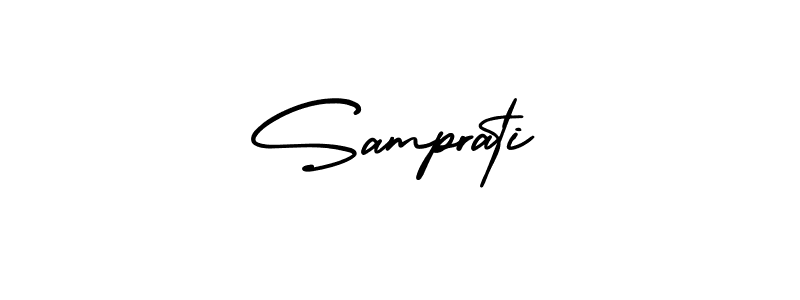 How to make Samprati signature? AmerikaSignatureDemo-Regular is a professional autograph style. Create handwritten signature for Samprati name. Samprati signature style 3 images and pictures png