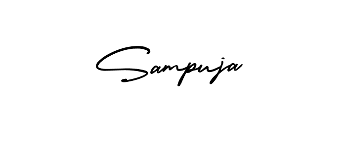 How to make Sampuja name signature. Use AmerikaSignatureDemo-Regular style for creating short signs online. This is the latest handwritten sign. Sampuja signature style 3 images and pictures png