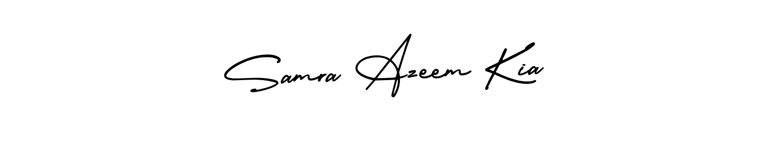 How to make Samra Azeem Kia signature? AmerikaSignatureDemo-Regular is a professional autograph style. Create handwritten signature for Samra Azeem Kia name. Samra Azeem Kia signature style 3 images and pictures png