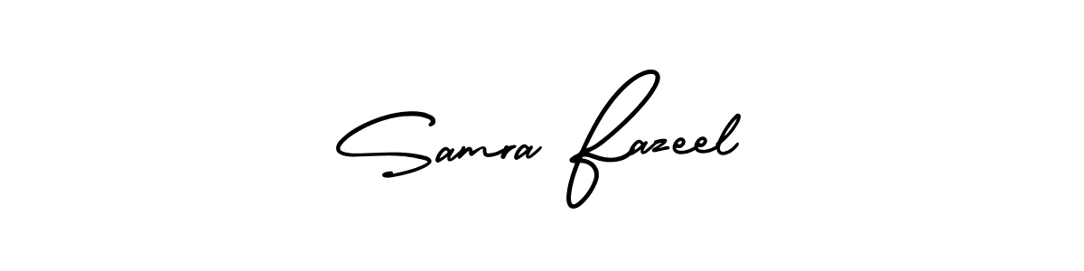 Make a beautiful signature design for name Samra Fazeel. With this signature (AmerikaSignatureDemo-Regular) style, you can create a handwritten signature for free. Samra Fazeel signature style 3 images and pictures png