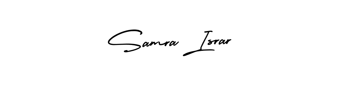 It looks lik you need a new signature style for name Samra Israr. Design unique handwritten (AmerikaSignatureDemo-Regular) signature with our free signature maker in just a few clicks. Samra Israr signature style 3 images and pictures png