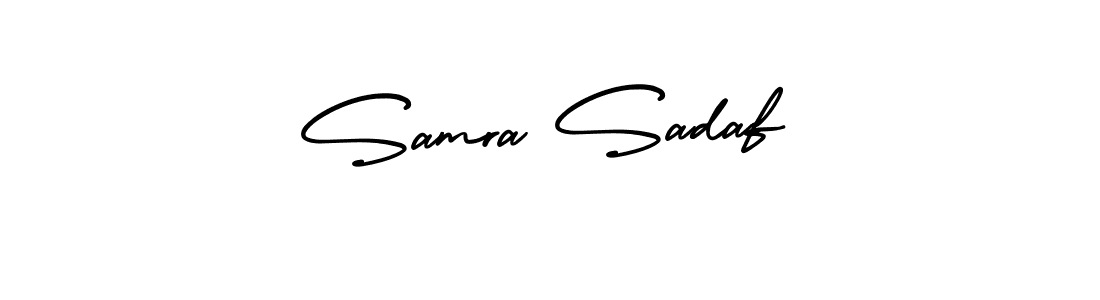 It looks lik you need a new signature style for name Samra Sadaf. Design unique handwritten (AmerikaSignatureDemo-Regular) signature with our free signature maker in just a few clicks. Samra Sadaf signature style 3 images and pictures png