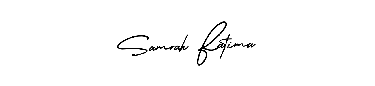 How to make Samrah Fatima name signature. Use AmerikaSignatureDemo-Regular style for creating short signs online. This is the latest handwritten sign. Samrah Fatima signature style 3 images and pictures png