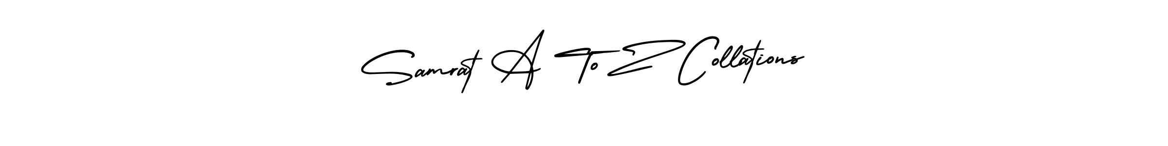 You should practise on your own different ways (AmerikaSignatureDemo-Regular) to write your name (Samrat A To Z Collations) in signature. don't let someone else do it for you. Samrat A To Z Collations signature style 3 images and pictures png