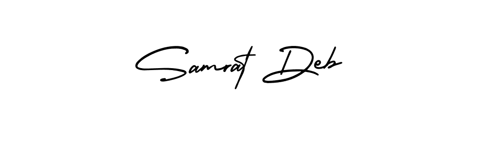 How to make Samrat Deb name signature. Use AmerikaSignatureDemo-Regular style for creating short signs online. This is the latest handwritten sign. Samrat Deb signature style 3 images and pictures png