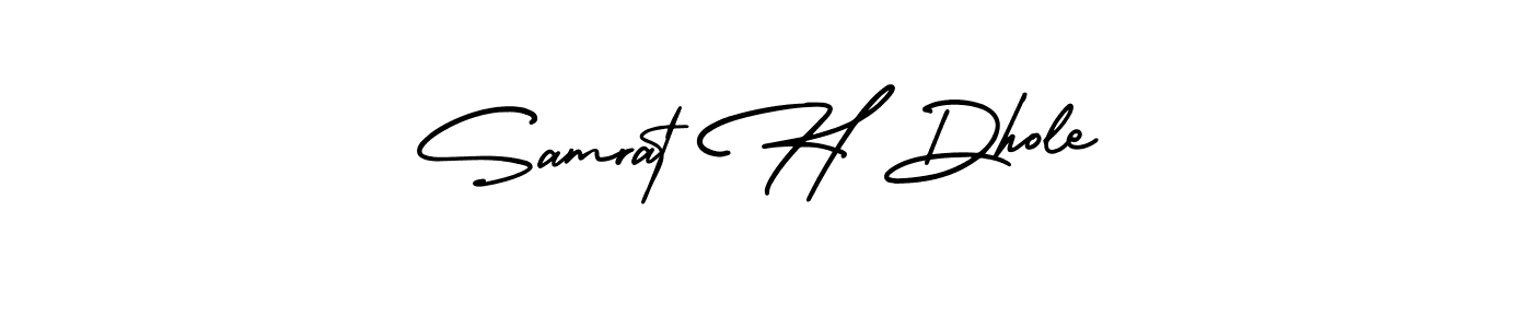 Similarly AmerikaSignatureDemo-Regular is the best handwritten signature design. Signature creator online .You can use it as an online autograph creator for name Samrat H Dhole. Samrat H Dhole signature style 3 images and pictures png
