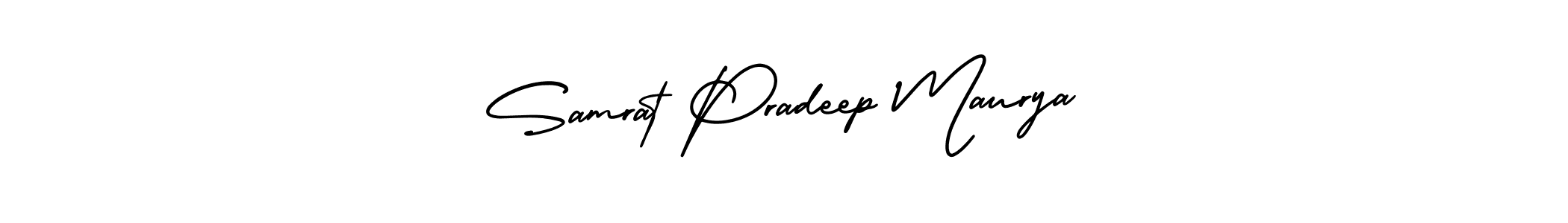 It looks lik you need a new signature style for name Samrat Pradeep Maurya. Design unique handwritten (AmerikaSignatureDemo-Regular) signature with our free signature maker in just a few clicks. Samrat Pradeep Maurya signature style 3 images and pictures png