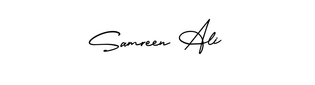 How to Draw Samreen Ali signature style? AmerikaSignatureDemo-Regular is a latest design signature styles for name Samreen Ali. Samreen Ali signature style 3 images and pictures png