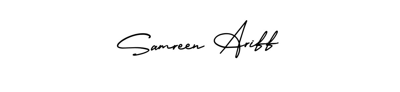 AmerikaSignatureDemo-Regular is a professional signature style that is perfect for those who want to add a touch of class to their signature. It is also a great choice for those who want to make their signature more unique. Get Samreen Ariff name to fancy signature for free. Samreen Ariff signature style 3 images and pictures png