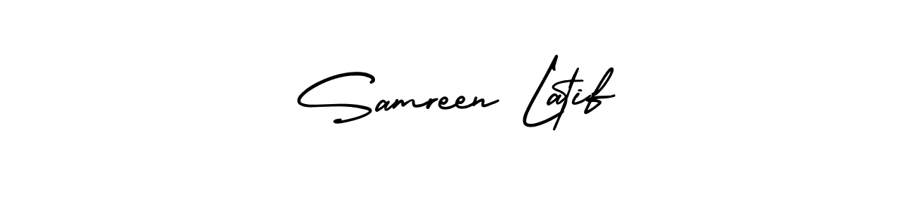 Design your own signature with our free online signature maker. With this signature software, you can create a handwritten (AmerikaSignatureDemo-Regular) signature for name Samreen Latif. Samreen Latif signature style 3 images and pictures png