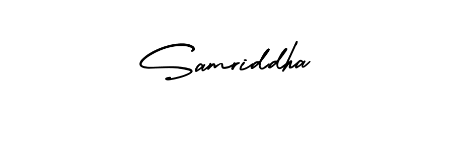 How to make Samriddha name signature. Use AmerikaSignatureDemo-Regular style for creating short signs online. This is the latest handwritten sign. Samriddha signature style 3 images and pictures png